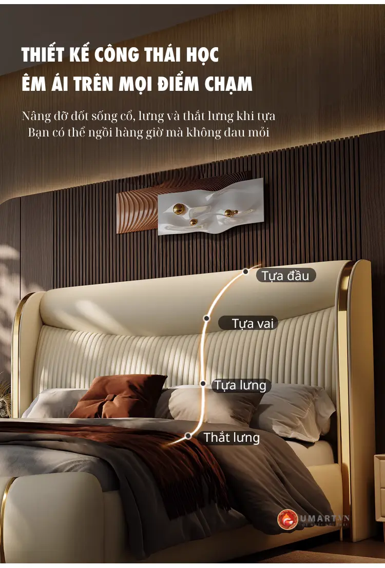 Giường ngủ với thiết kế công thái học