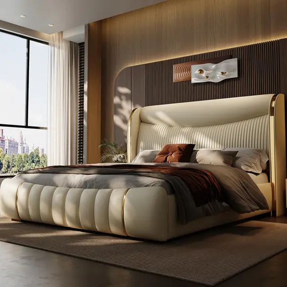 giường da sang trọng