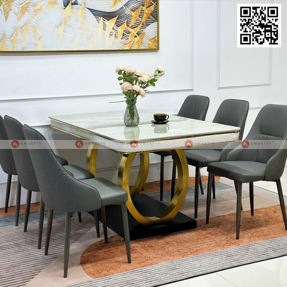 Bộ bàn ăn mặt đá cao cấp