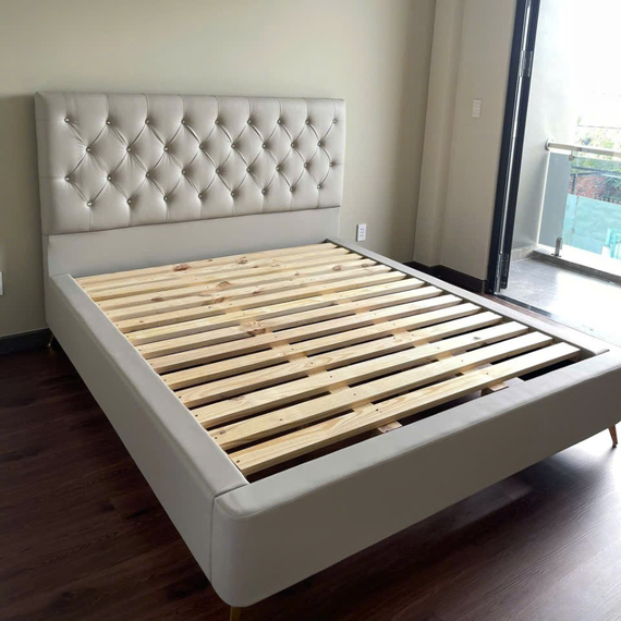 giường bọc da hiện đại