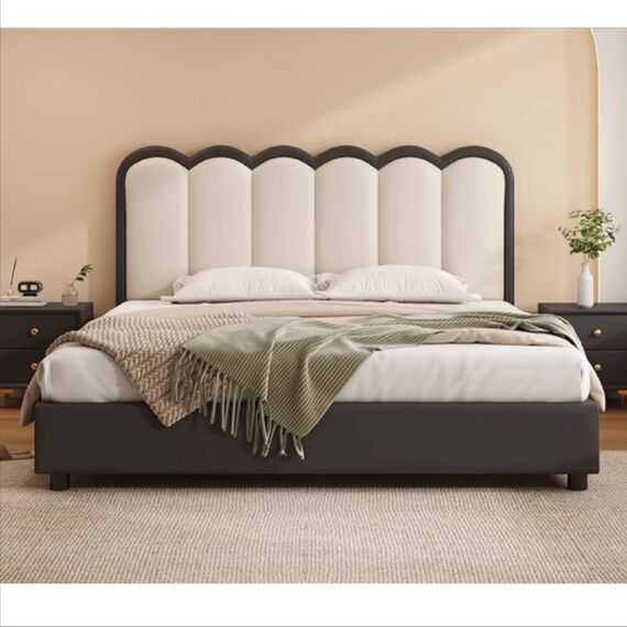 giường bọc nệm cao cấp da tẩy mực