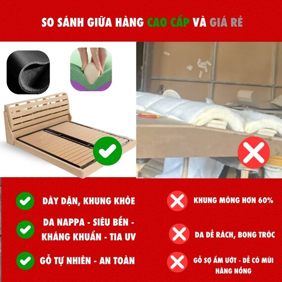 giường cao cấp và giá rẻ khác nhau thế nào?