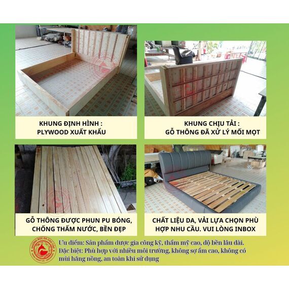 Cấu tạo khung giường bọc da